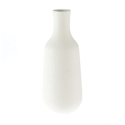Jarrón botella de cerámica, Ø 15 x 40 cm, blanco, 811494