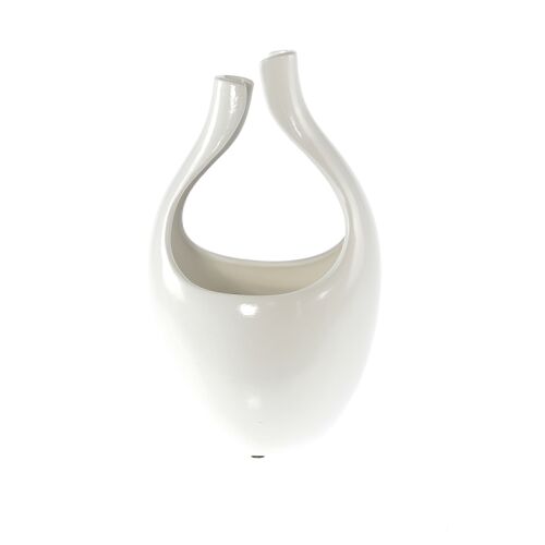 Keramik-Übertopf Orchidee kl., 17 x 15 x 30 cm, weiß, 815843