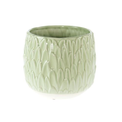 Keramik-Übertopf Floral, Ø 22 x 20 cm, mint, 816086
