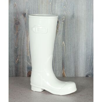 Porte-parapluie en céramique Boots, 26 x 13 x 45 cm, blanc, 816109 2