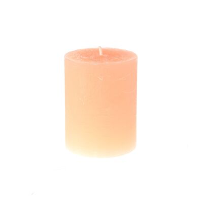 Rustic pillar candle, 7 x 7 x 9 cm, neon orange, 818653