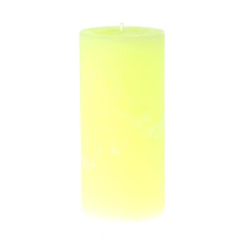 Bougie pilier rustique, 7 x 7 x 15 cm, jaune fluo, 818707 1