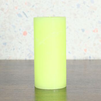 Bougie pilier rustique, 7 x 7 x 15 cm, jaune fluo, 818707 2