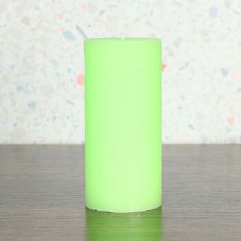 Bougie pilier rustique, 7 x 7 x 15 cm, vert fluo, 818738 2