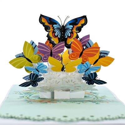 Tarjeta desplegable 3D Mariposas - Primavera