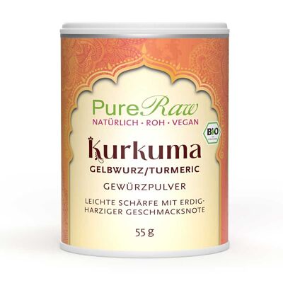 Curcuma moulu (biologique et cru) 55 g