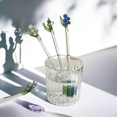 Flower Shape Glass Stirring Rod Mixing Sticks| Drink stirrer