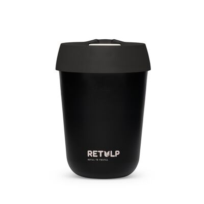 Retulp Travel Cup to Go -Taza reutilizable 250ml Negro/Negro noche