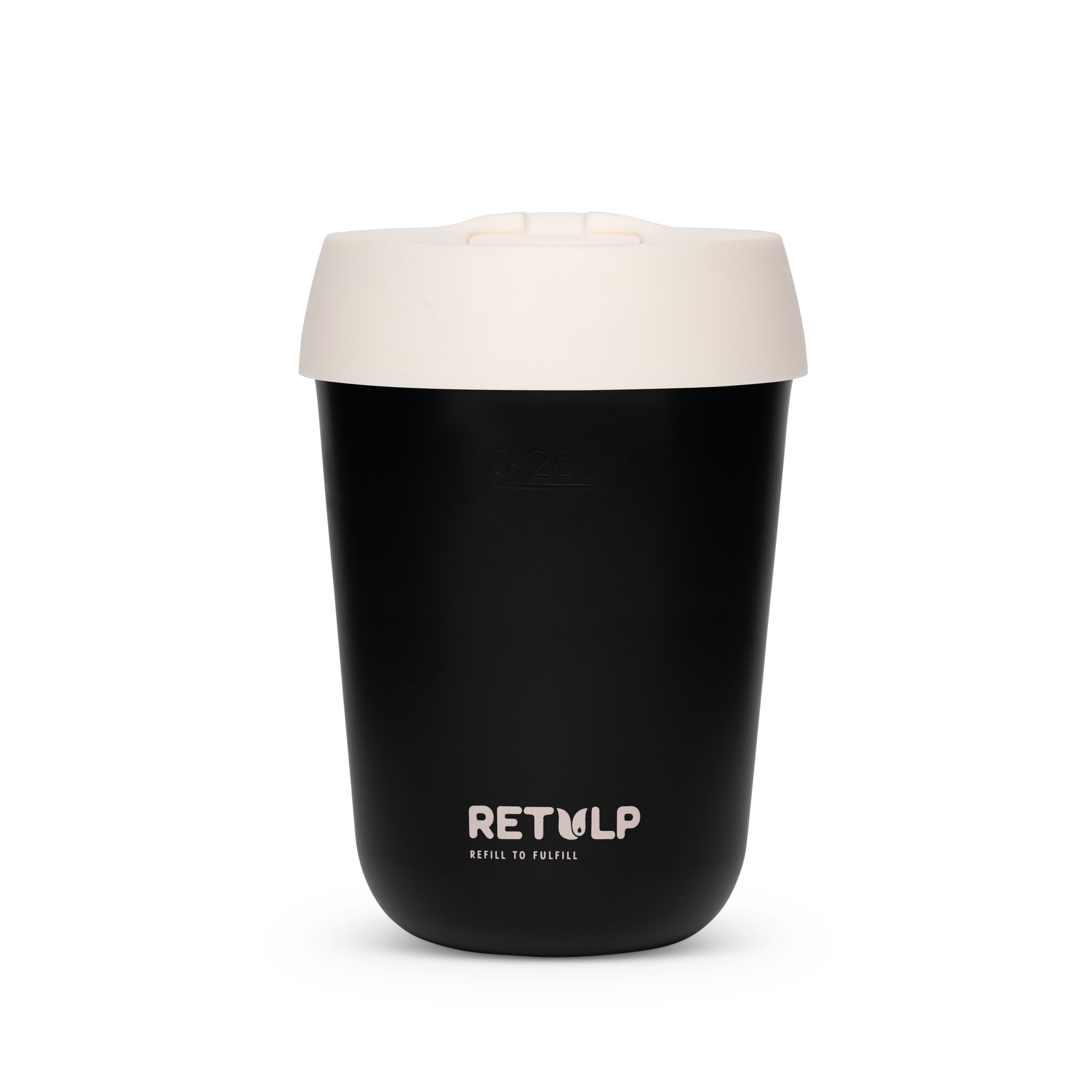 Travel Cup to Go - Tazza riutilizzabile da 250 ml Nero/Bianco gesso