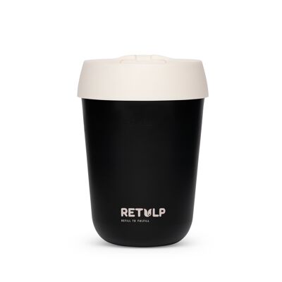 Travel Cup to Go - Mug réutilisable 250ml Noir / Blanc Craie