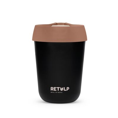 Travel Cup to Go - Reusable mug 250ml Black / Chocolate Brown