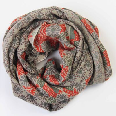 Orange Chiapas wool scarf