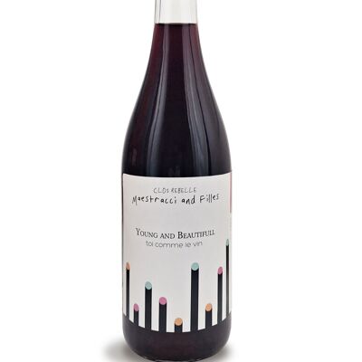 Botella de vino tinto corso - vinu rossu "Young & Beautiful" - Clos Rebelle Maestracci & Filles - Cuvée 2022