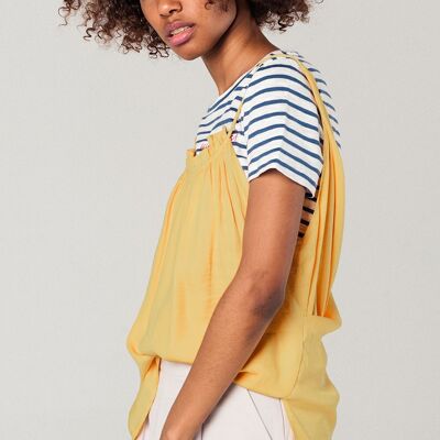 Mustard top with open back detail