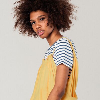 Mustard top with open back detail