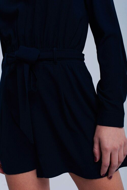 Navy jumpsuit with lace