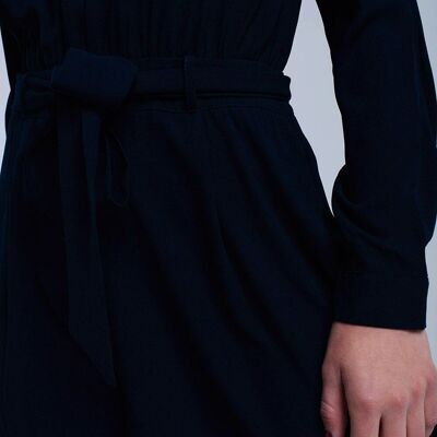 Navy jumpsuit with lace