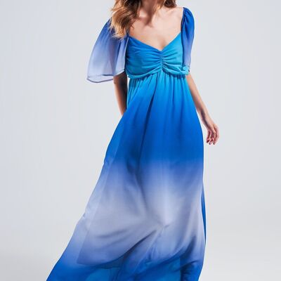 Ombre sweetheart maxi dress in blue