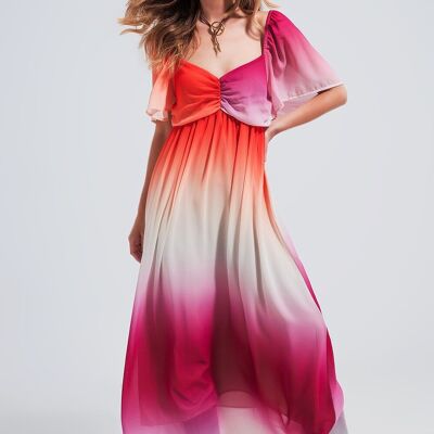 Ombre Sweetheart Maxikleid in Fuchsia