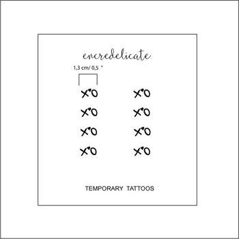 Tatouages temporaires du motif "xo" (set de 8 tatouages) 2