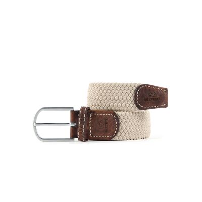 Sand Beige elastic braided belt