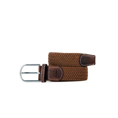 Camel Brown elastic braided belt