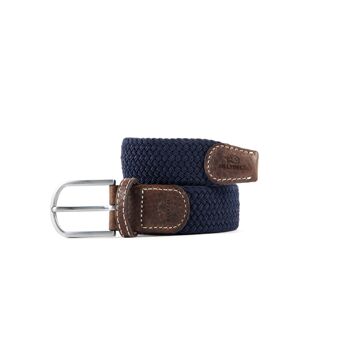 Ceinture tressée élastique Bleu marine 1