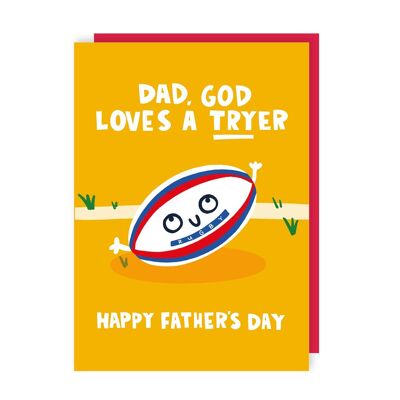 Paquete de 6 tarjetas divertidas para el día del padre con deportes de rugby