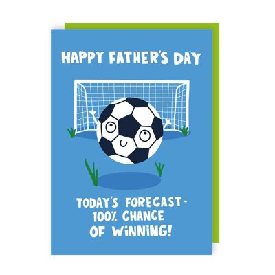Paquete de 6 tarjetas divertidas para el día del padre con deportes de fútbol
