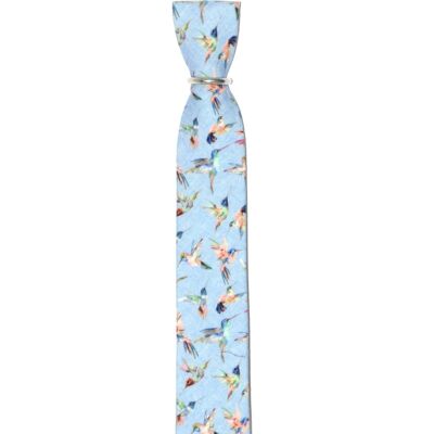 Schmale Krawatte mit Kolibris