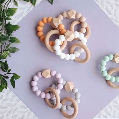 Block Colour Silicone Teething Ring