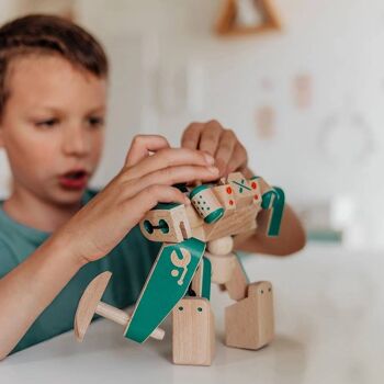 Jouet en bois éco responsable fait à la main "Space Mek" 2