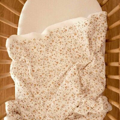 Coperta bianca con motivi cammello e kaki