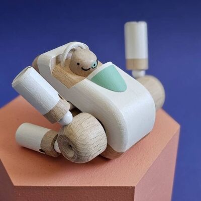 Handmade eco-responsible wooden toy "Space Ship One"