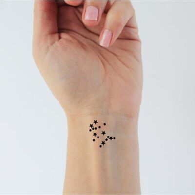 Temporary tattoo of the astrological sign of Gemini (set of 6)