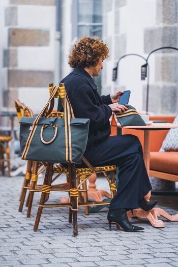 SAC SACOCHE VELO ETINCELLE - KAKI & ORANGE 4