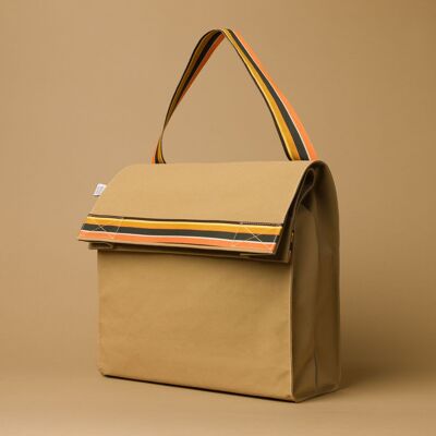 SCHICKE CITADELLE-FAHRRADTASCHE – BEIGE & ORANGE