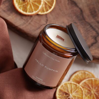 Hello pumpkin, natural autumnal scent candle, soy wax candle