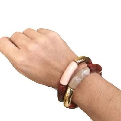 elastic burgundy acetate bracelet thickness 1 cm