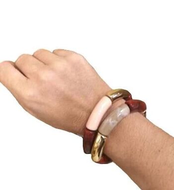 bracelet élastique acétate bordeaux épaisseur 1 cm 1