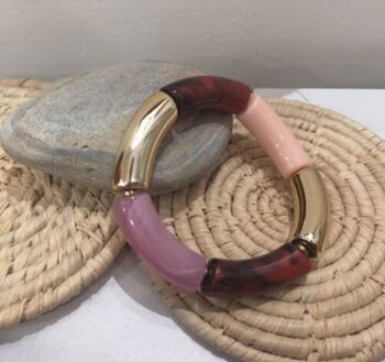 bracelet élastique acétate bordeaux épaisseur 1 cm 2