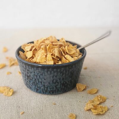 Bol de petit-déjeuner texturé rustique bleu Nebula