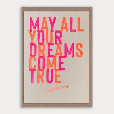 Lucky card / May all your Dreams / A5 / eco paper / vegan printed