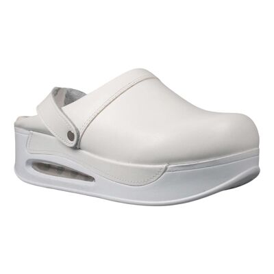 White Back Band Air Clogx Leather Clogs Slippers