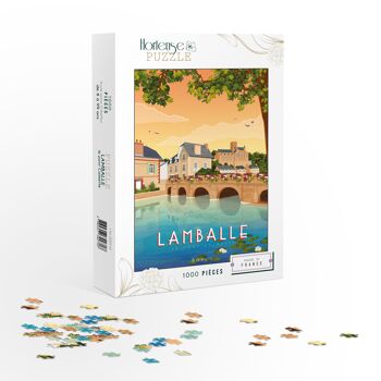 Puzzle Lamballe - Pont Calmette et la Collégiale - 1000 pièces