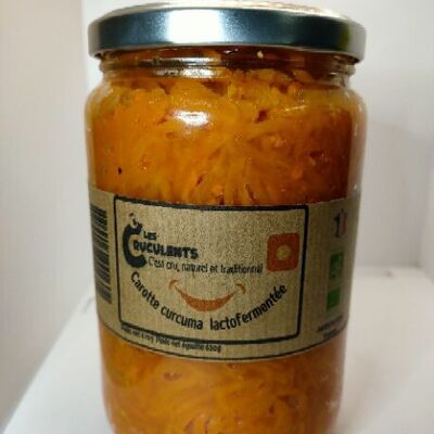 Mixture of organic carrot and turmeric in 650g jar
