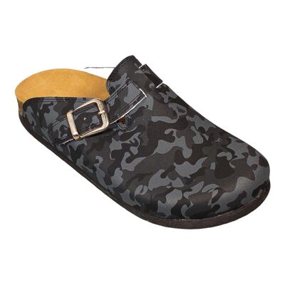 Camouflage Boston Leather Clogs Slipper