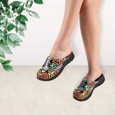 Pantofole colorate con zoccoli in pelle Comfortflex