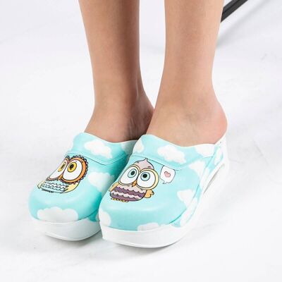 Blue Owl Air Clogx Leather Slippers Clogs