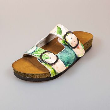 Sandales à bout ouvert en cuir tropical, sabots, pantoufles 4